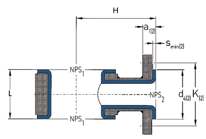 Querschnitt Instrumenten-T-Stücke Class 150